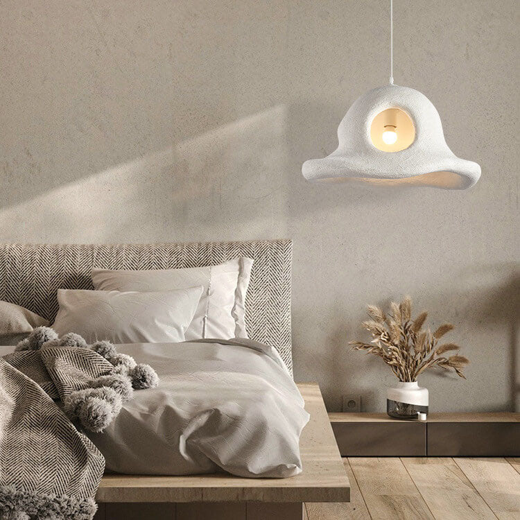Moderner minimalistischer Wabi-Sabi-Stil Harz Hut 1-Licht Pendelleuchte 