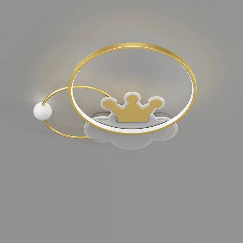 ضوء سقف LED دائري للأطفال من الأكريليك والحديد بتصميم تاج سحابي حديث لغرفة النوم 