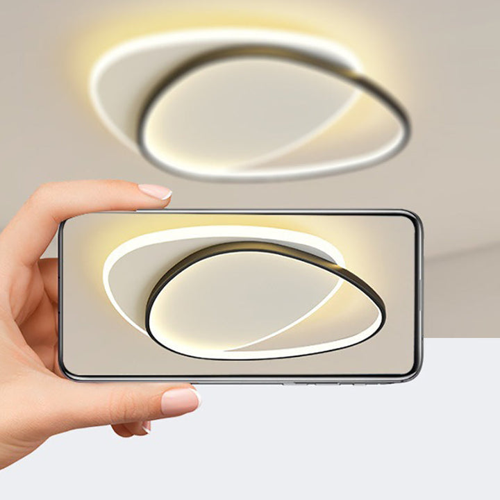 Moderne minimalistische Dreieck ovale Acryl Eisen LED Unterputz Deckenleuchte für Wohnzimmer 