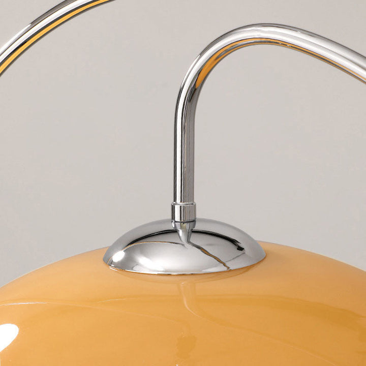 Suspension moderne minimaliste en fer et verre rond crème à 1 lumière pour salon 