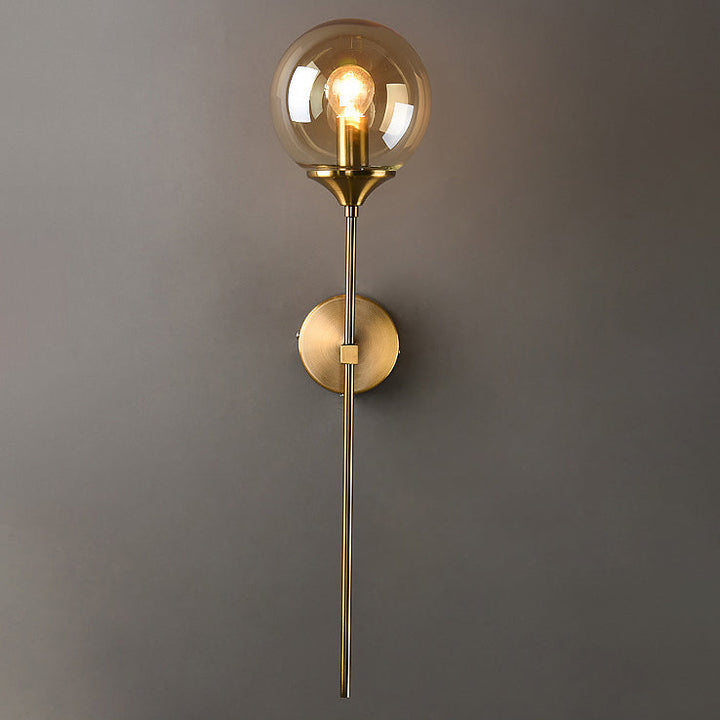 Applique murale contemporaine en fer rond avec verre à 1 lumière pour salon 
