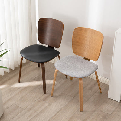 Chaise de salle à manger en bois avec revêtement en cuir PU simplicité contemporaine pour salon 
