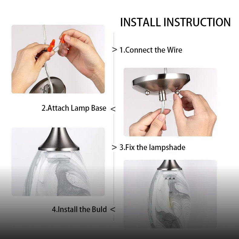 Lumière suspendue moderne simple en marbre longue à 1 ampoule 