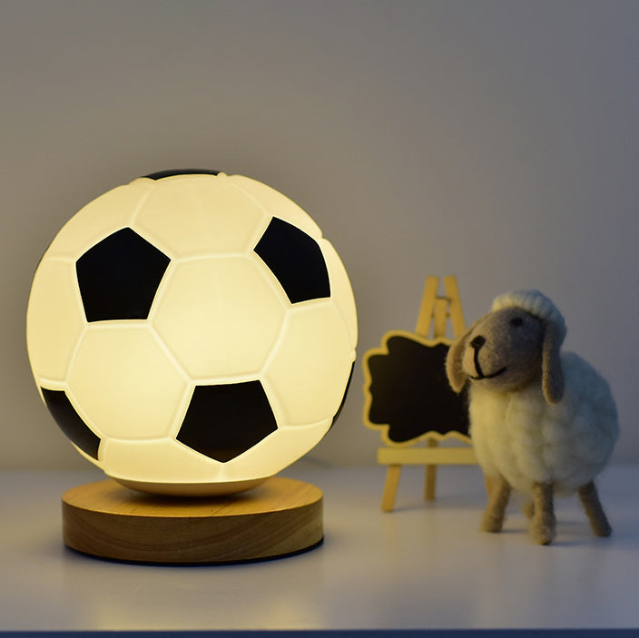 Lampe de table LED en bois et verre Globe Creative Contemporaine pour salon 