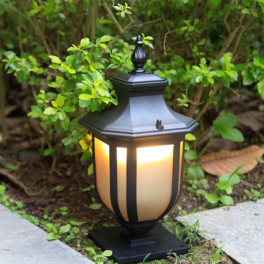 Traditional European Glass Aluminum Cage 1-Light Outdoor Waterproof Landscape Light For Outdoor