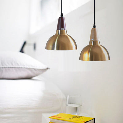 Zeitgenössische Einfachheit Eisen Halbkreis Schatten 1-Licht Pendelleuchte für Wohnzimmer 