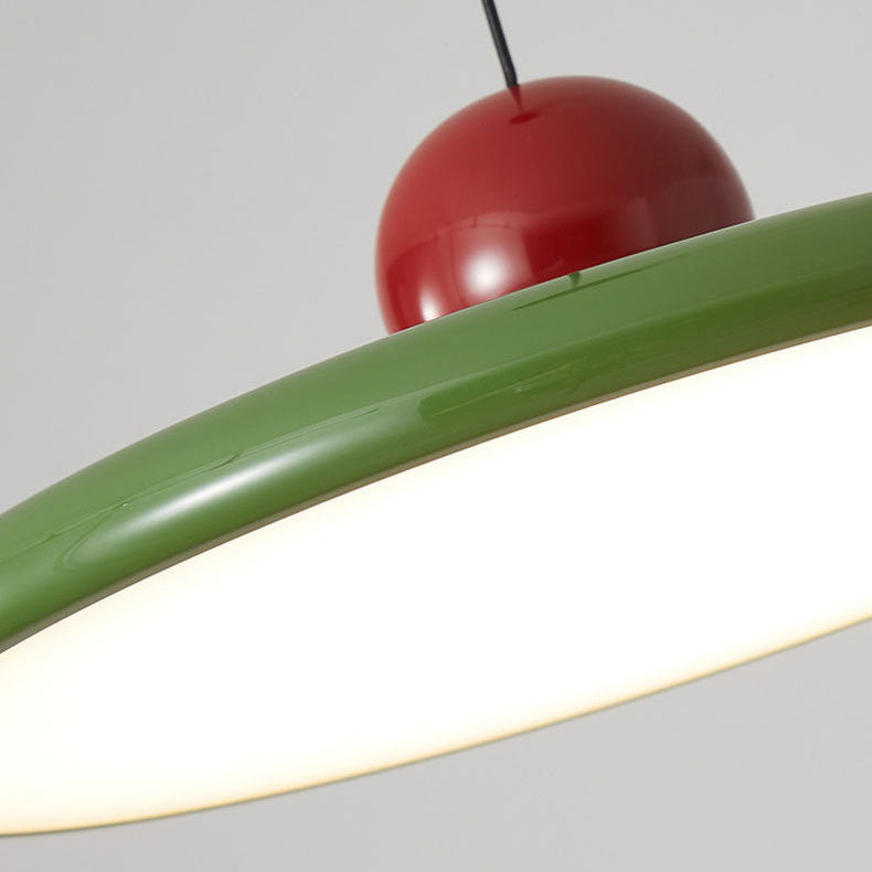 Zeitgenössische skandinavische runde fliegende Untertasse Eisen Acryl LED Pendelleuchte für Wohnzimmer 