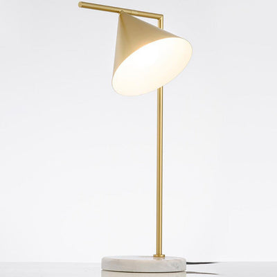 Moderne minimalistische lange Kegel Hardware 1-Licht Tischlampe für Schlafzimmer 