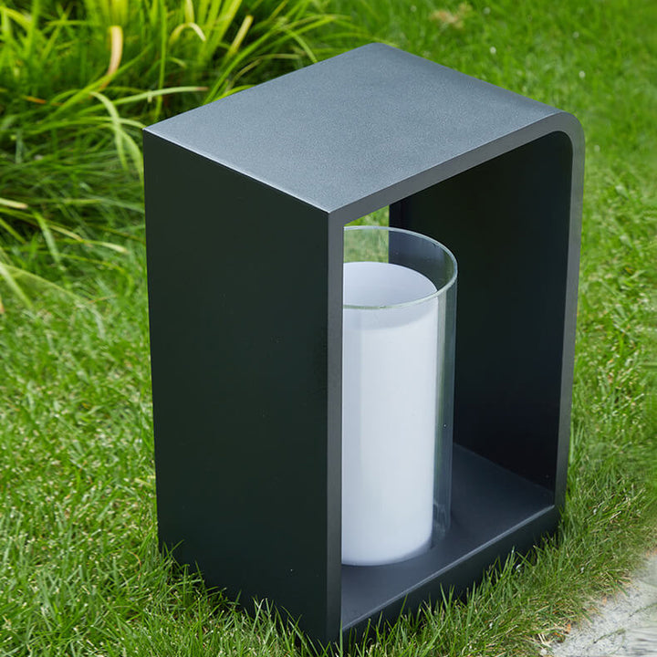 Modern Minimalist Square Frame Stainless Steel Acrylic LED Waterproof Lawn Landscape Light For Outdoor Patio