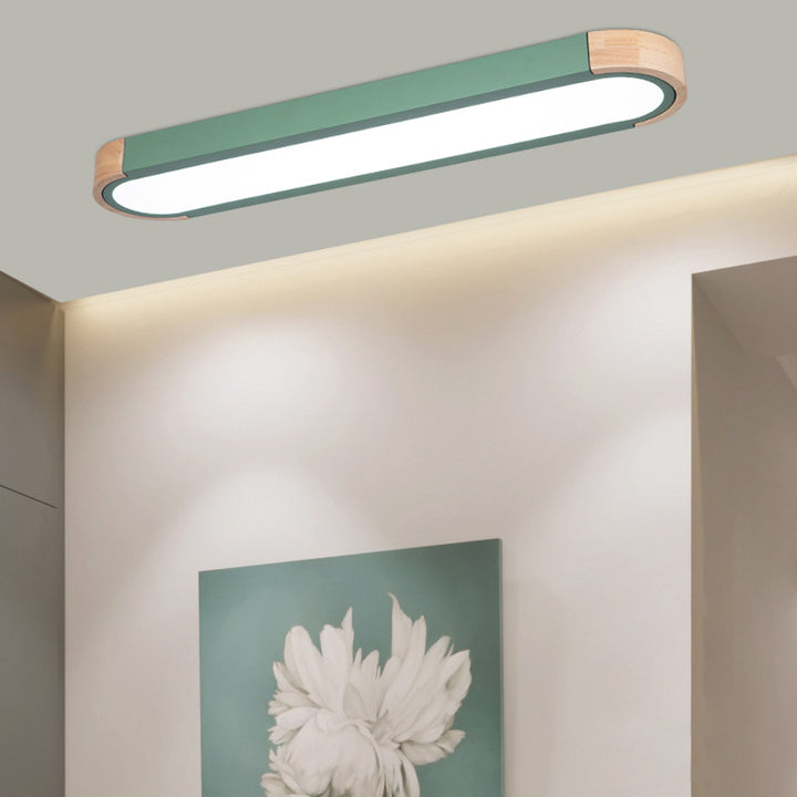 Contemporáneo Escandinavo Lámpara de Techo Empotrada LED Acrílico de Tronco Ovalado Largo de Hierro para Dormitorio 