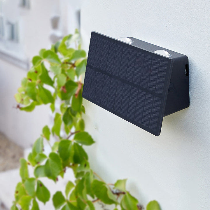 Applique Murale Extérieure Moderne Minimaliste Solaire Étanche Rectangle ABS LED Pour Jardin 