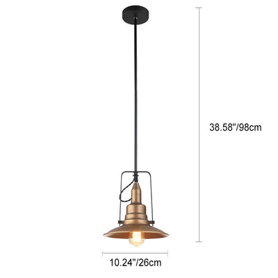 Scandinavian Industrial Vintage Rustic Bell Iron 1-Light Pendant Light