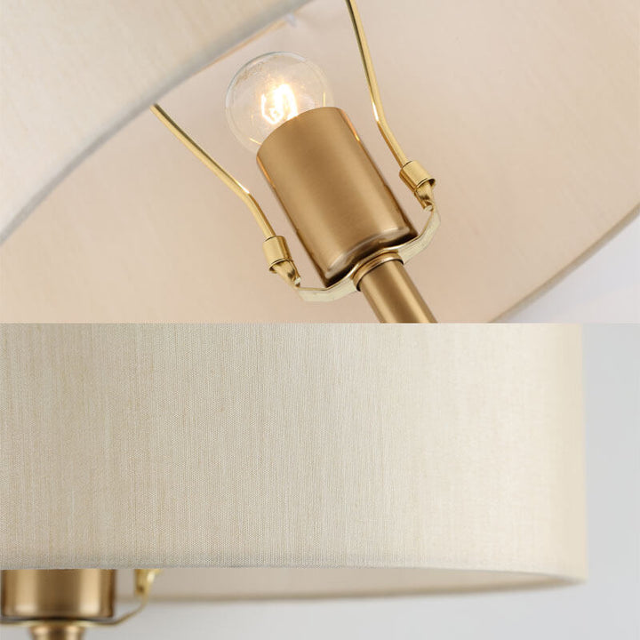 Lámpara de mesa de 1 luz de tela de hierro cuadrilátero minimalista moderna 