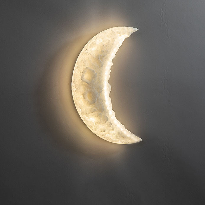 مصباح حائط LED من الراتنج بتصميم إبداعي معاصر لنحت القمر لغرفة المعيشة 