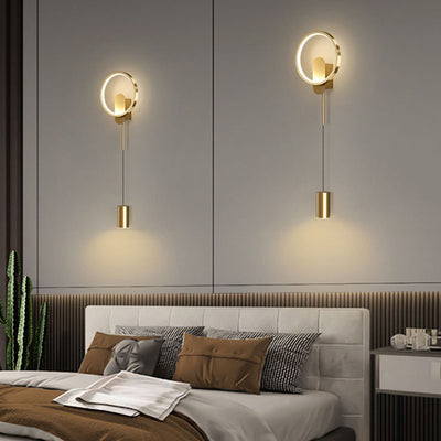 Moderne Luxus Wandlampe aus Schmiedeeisen und Acrylzylinder mit LED für das Wohnzimmer 
