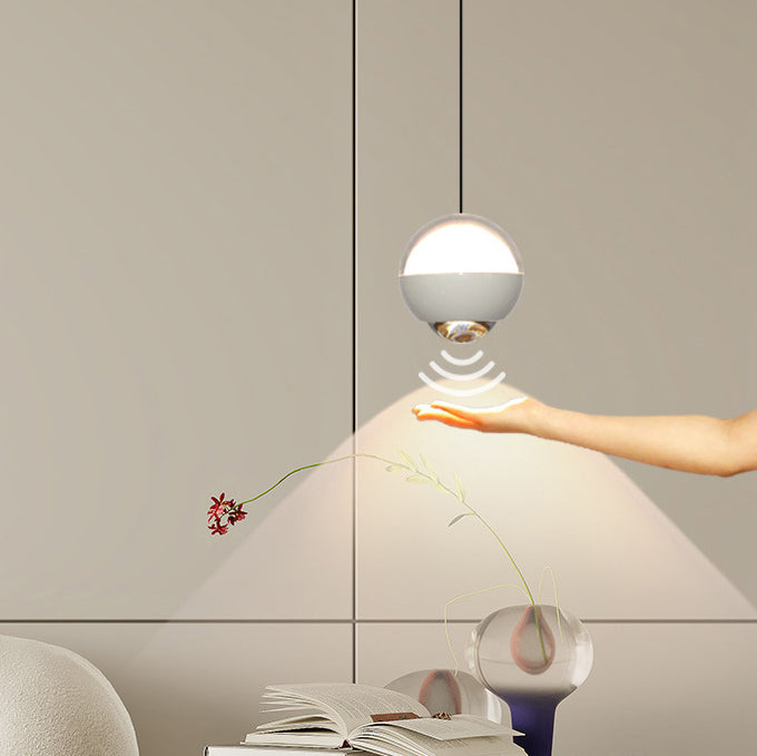 Moderne Einfachheit Ball Aluminium Acrylglas LED Pendelleuchte Liftable Für Nachttisch 