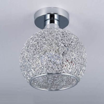 Modern Light Luxury Creative All-Aluminum Round 1-Light Semi-Flush Mount Ceiling Light