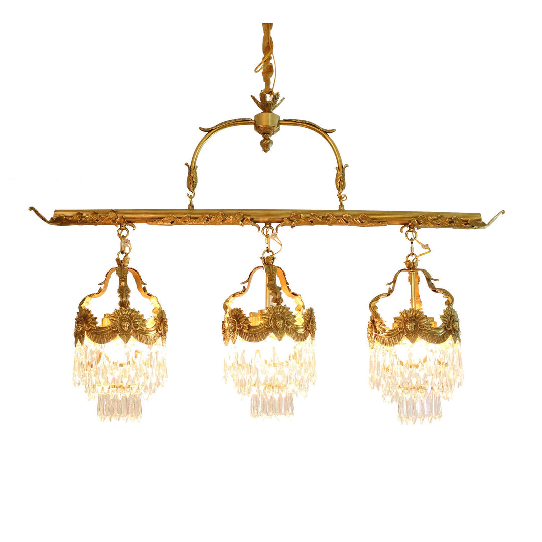 Lustre Contemporain Créatif en Bande de Cuivre Cristal 6/9 Lumières pour Salle à Manger 