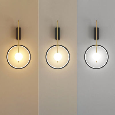 Applique Murale à LED en Aluminium Cercle Anneau Bande de Silicone Simplicité Moderne pour Salon 