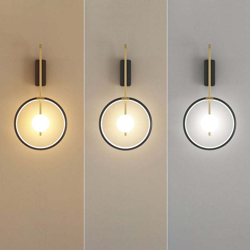 Applique Murale à LED en Aluminium Cercle Anneau Bande de Silicone Simplicité Moderne pour Salon 