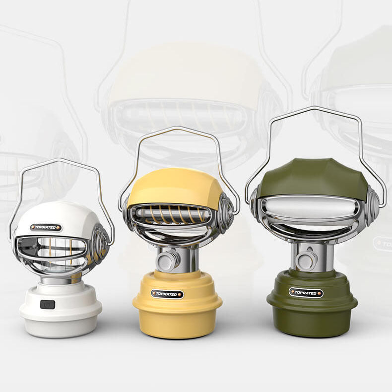 Tragbare Outdoor-Edelstahl-drehbare Lampenschirm LED-wiederaufladbare Campinglampe 
