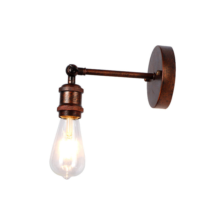 Contemporary Industrial Round Iron 1-Light Wall Sconce Lamp For Living Room