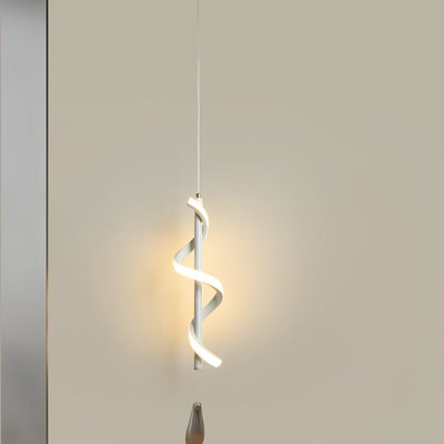 Modernes unbedeutendes Aluminium-Spiralstreifen-Silikon-LED-Pendellicht für Wohnzimmer 
