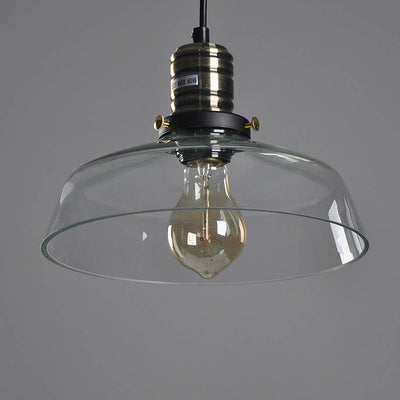 Industrial Simple Personalized Transparent Glass Bowl 1-Light Pendant Light