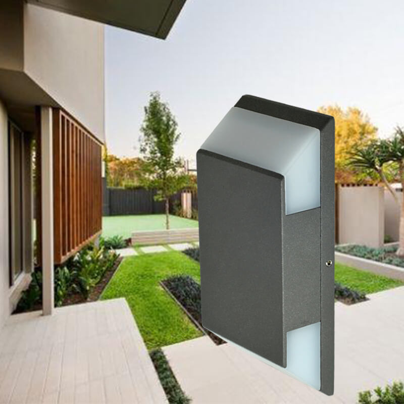 Applique murale moderne étanche à LED rectangulaire en aluminium pour extérieur et intérieur 
