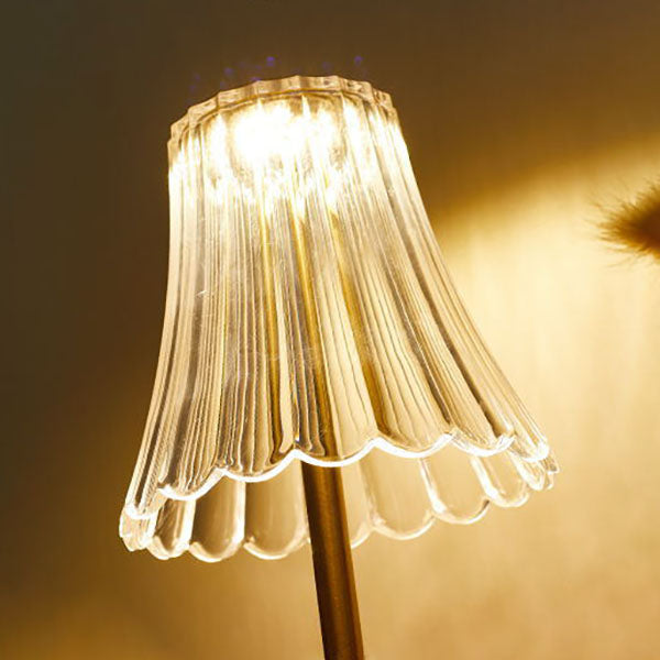 Lampe de Table LED en Métal Acrylique Fleur Vintage Traditionnelle Pour Chambre 