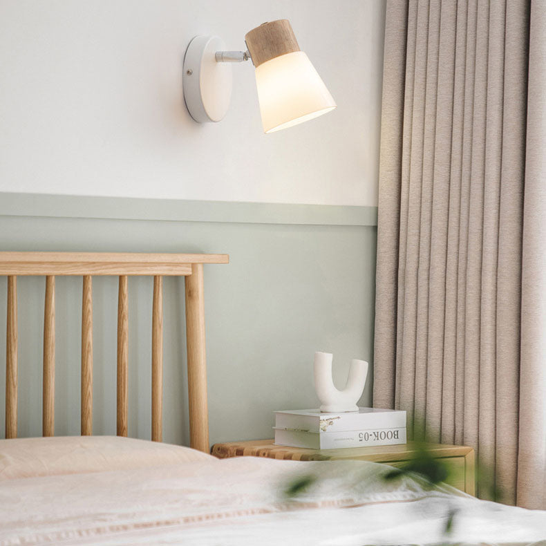 Moderne minimalistische Horn-Gummiholz-Eisen-Glas 1/2 Licht Wandlampe Wandleuchte 