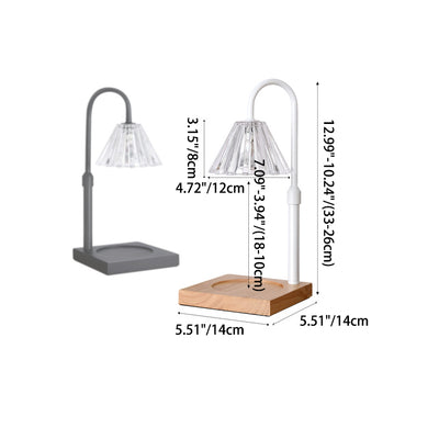 Lámpara de Mesa de Cera Derretida de 1 Luz de Vidrio de Hierro de Madera Redonda Minimalista Moderna para Dormitorio 