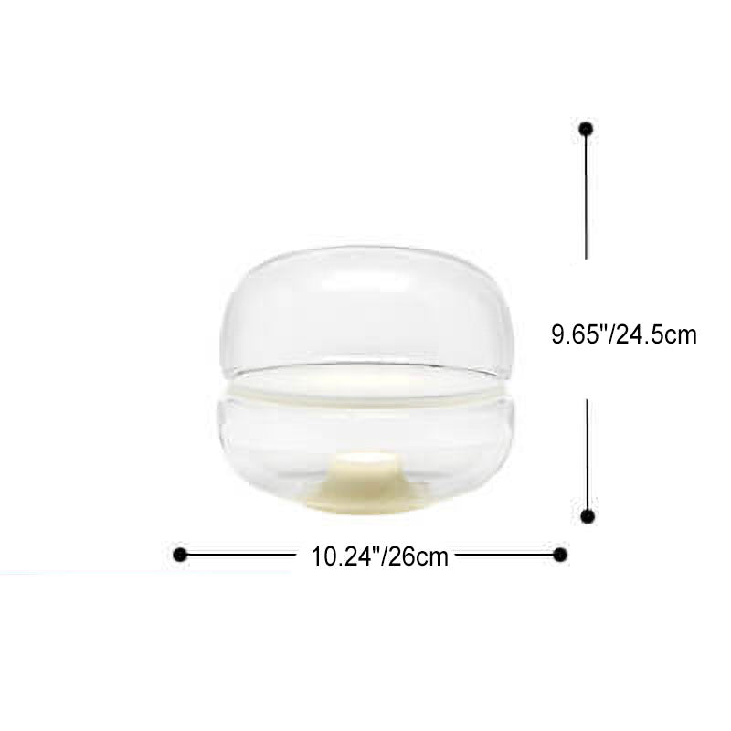 Nordic Light Luxury Clear Glass Round Marble Base LED Table Lamp