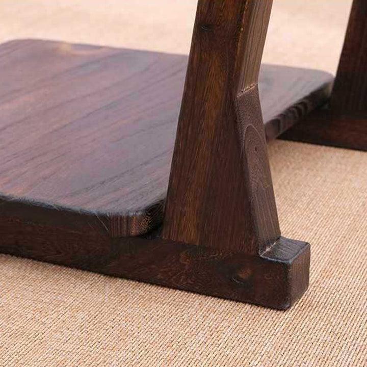 Traditioneller japanischer quadratischer Paulownia-Holz-Baumwoll-Leinenstuhl Tatami-Rückenlehne für den Unterhaltungsraum 
