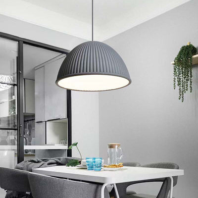 Contemporary Scandinavian Resin Half Circle Stripe Design 1-Light Pendant Light For Dining Room