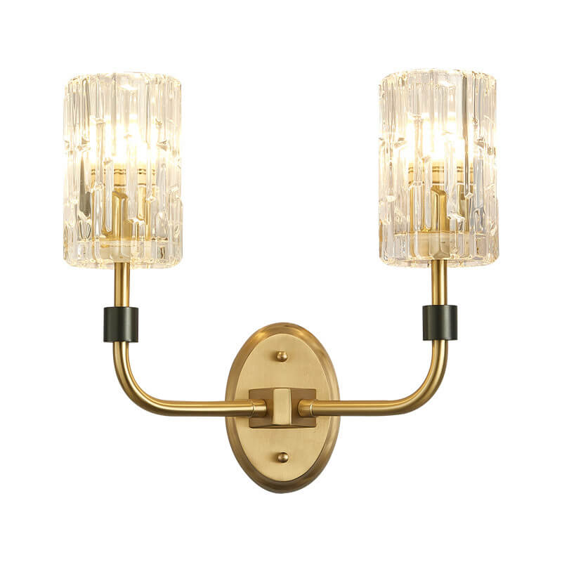 Modern Luxury Glass Cup Copper 1/2 Light Wall Sconce Lamp For Bedroom