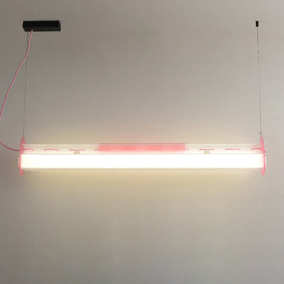 ضوء قلادة LED أكريليك بخط مستقيم عصري بسيط لغرفة الطعام 