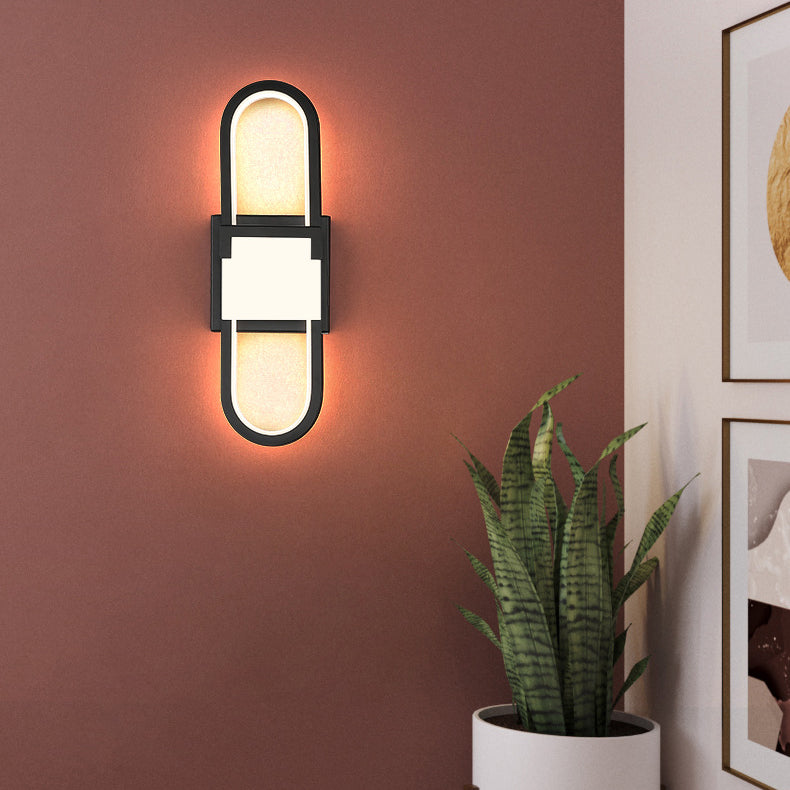 Applique Murale LED Ovale Rectangle Minimaliste Moderne en Fer et Aluminium Pour Chambre 
