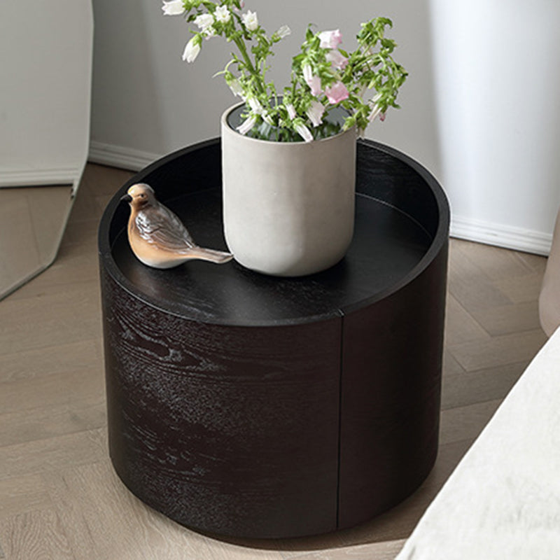 Moderner minimalistischer zylindrischer Nachttisch aus Sperrholz mit 1 Schublade fürs Schlafzimmer 