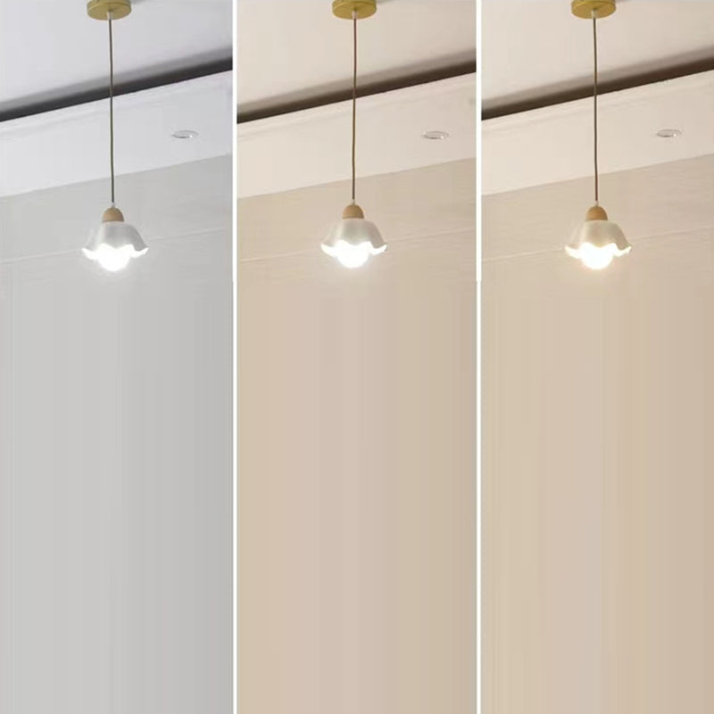 Moderne Art Déco Céramique Fleur Abat-jour 1/3-Lumière Îlot Lustre Pour Salon 