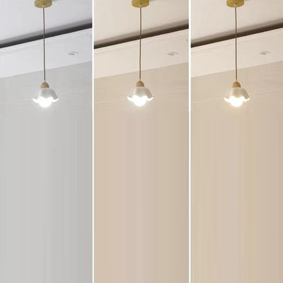 Modern Art Deco Ceramic Flower Shade 1/3-Light Island Light Chandelier For Living Room