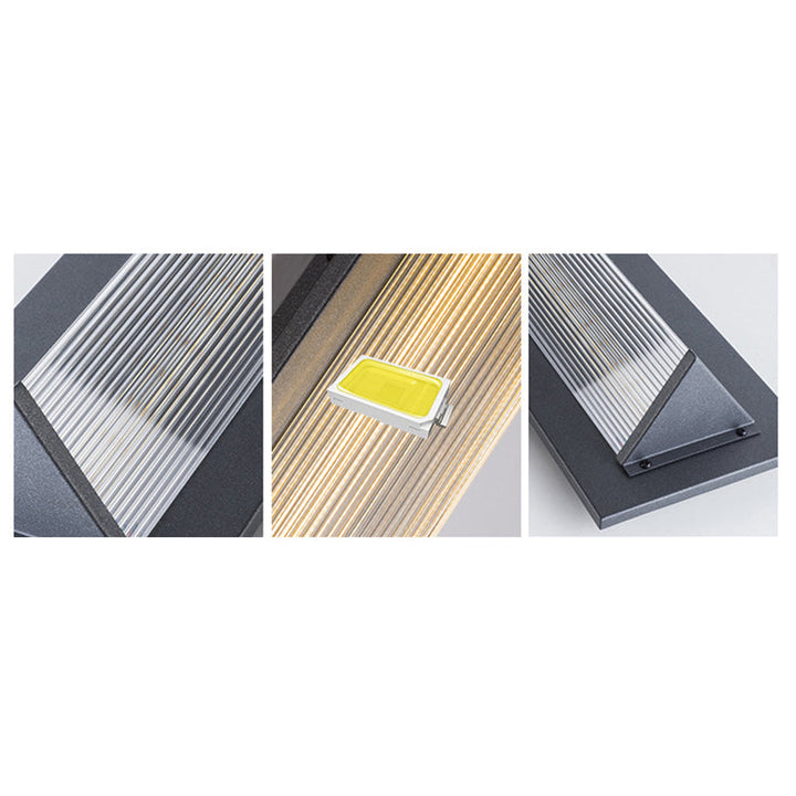 Zeitgenössische Einfachheit Edelstahl Acryl Schatten LED Wasserdichte Wand Leuchte Lampe Für Outdoor Terrasse 