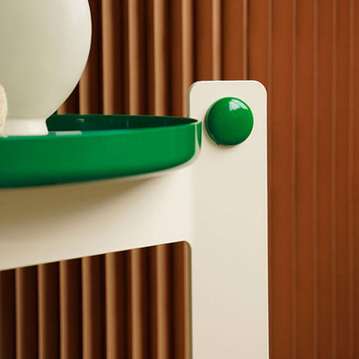 Zeitgenössischer kreativer runder PET-Acryl-Beistelltisch mit 2 Ebenen für das Wohnzimmer 