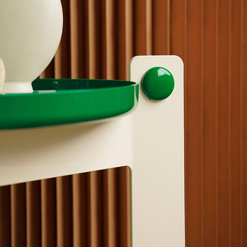 Zeitgenössischer kreativer runder PET-Acryl-Beistelltisch mit 2 Ebenen für das Wohnzimmer 