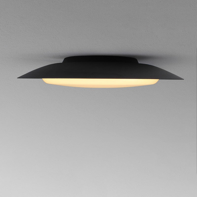 Plafonnier semi-encastré LED en aluminium acrylique cuivre rond contemporain scandinave pour salon 