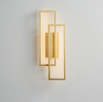 Moderne Mid-Century Wandleuchte aus Kupfer im rechteckigen geometrischen Design mit LED für das Bett 