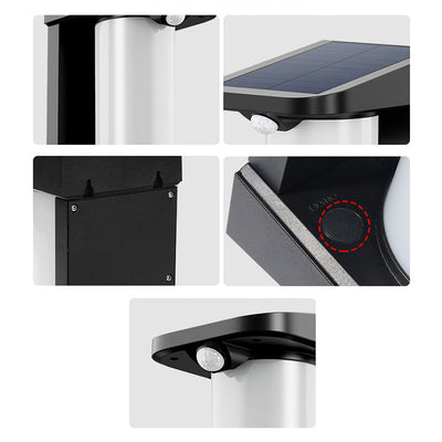 Applique Murale Extérieure LED Cylindre Solaire Étanche Minimaliste Moderne PC ABS Pour Jardin 