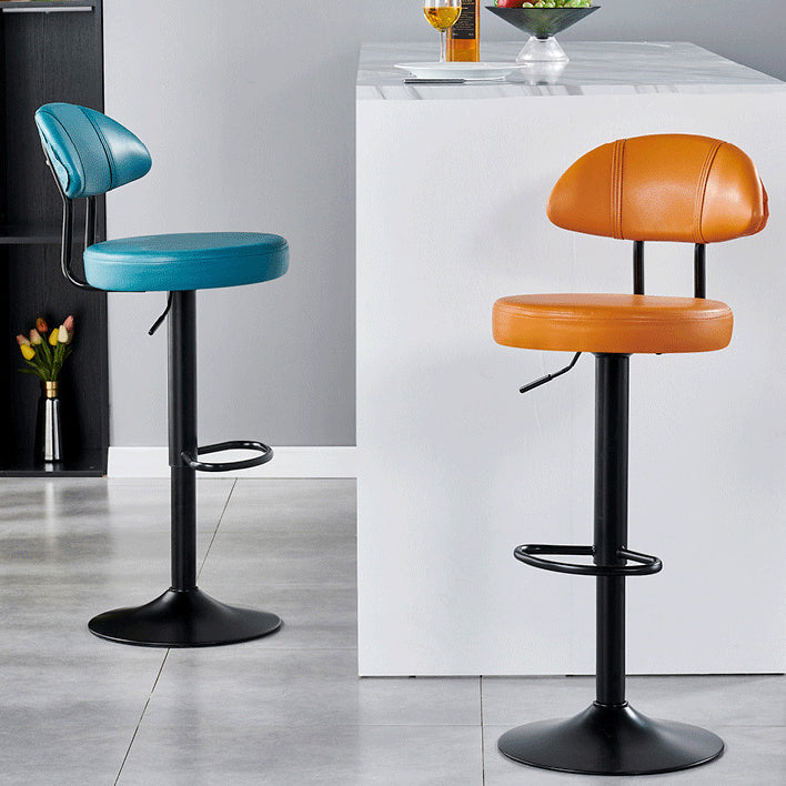 Taburete de mostrador semicircular con respaldo y reposapiés de esponja SGS de tela de simplicidad moderna para cocina 