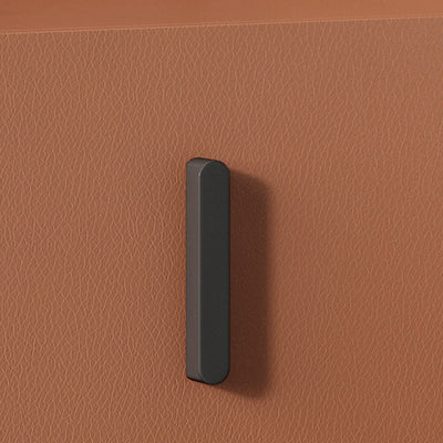 Contemporain scandinave rectangulaire en cuir acier au carbone métal 1-tiroir pour table de chevet 