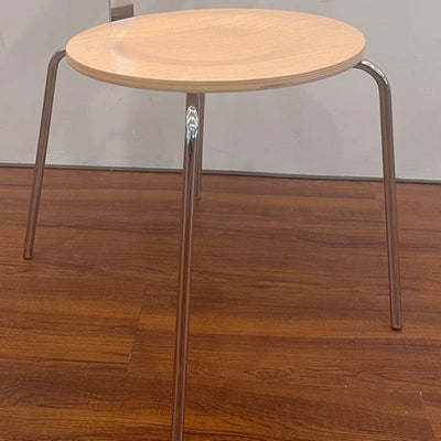 Chaise de salle à manger contemporaine en bois nordique en acier inoxydable avec dossier rond pour salle à manger 